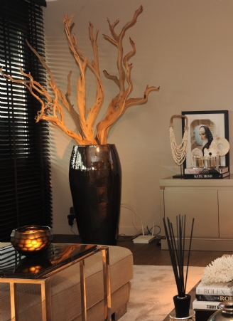 Metal Glaze Vase met ghostwood Metal Glaze Vase met ghostwood