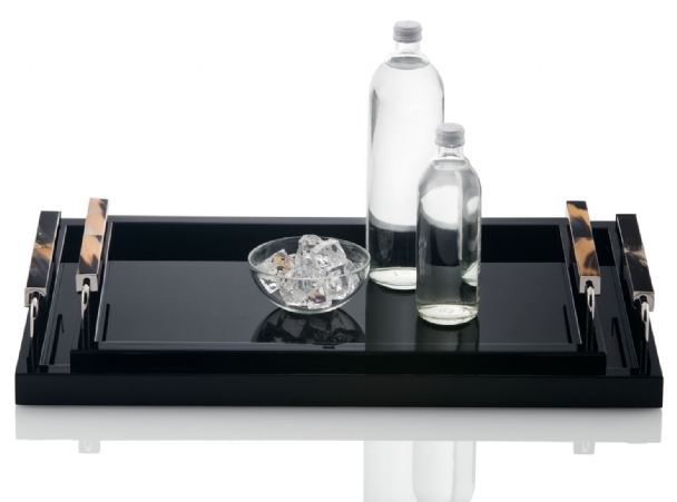 Arcahorn Tray black highgloss 50x35 cm of 40x60 cm Wooden Handles 