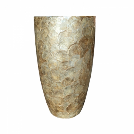 Capiz Vase brown shell rond 33 cm h61