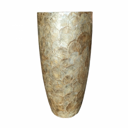 Capiz Vase brown shell rond 37 cm h90