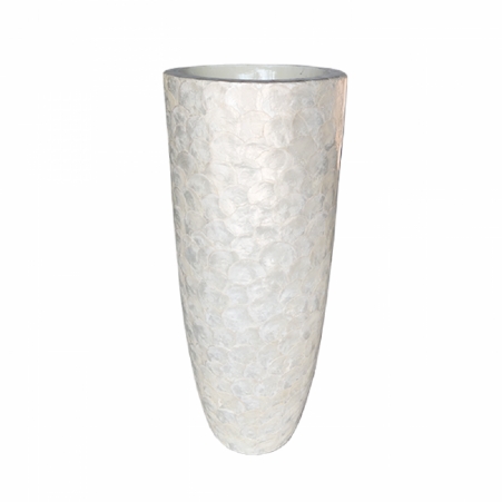 Capiz Vase brown shell rond 44 cm h122