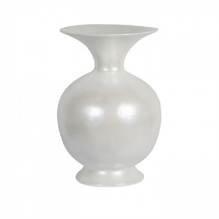 Vase Belly white pearl rond 34 cm -66h