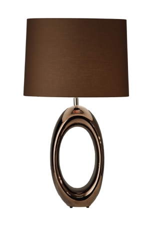 Daytona Oval tablelamp Rose Bronze H=81cm incl . kap