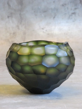 Waxinelight bowl dark green rond 15 cm - 12h