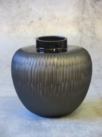 Carved vase rond 22 cm -21h 