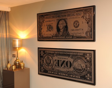 Set Dollar Counterfeit lack black 165x70 van Art collection 